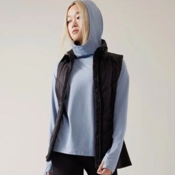 ATHLETA Uptempo Hoodie Sweatshirt Heron Blue Heather Women’s Medium - Picture 4 of 10